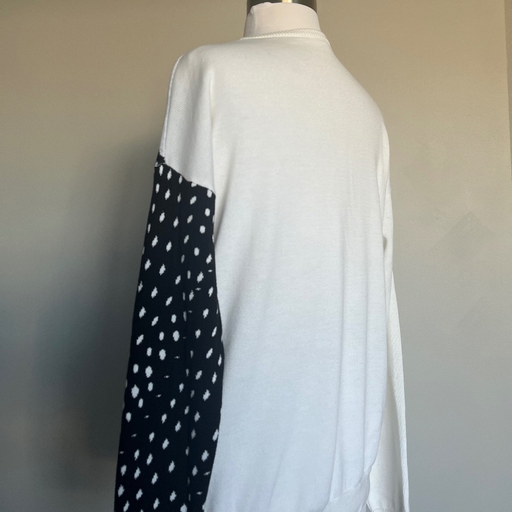 TIBI Rare Armadillo Intarsia White Relaxed Casual Pullover Sweater Top - Picture 7 of 10